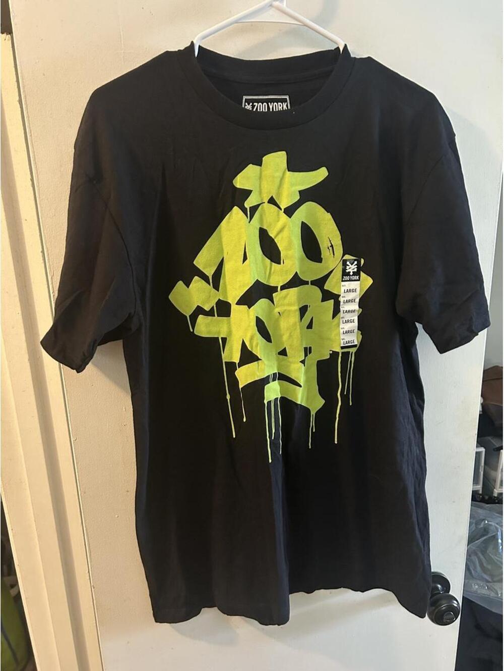NWT Zoo York black graphic t-shirt with yellow graffiti-style text size L